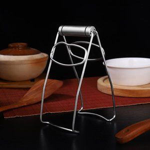 🍲 BESTONZON 🍲 Kitchen Stainless Steel Folding Hot Dish Plate Clip Tongs